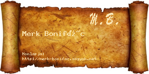 Merk Bonifác névjegykártya